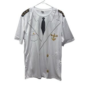 captain graphic shirt white size XL